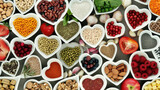 Fototapeta Kuchnia - Array of nourishing foods supporting heart wellness