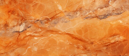 Wall Mural - A closeup shot showcasing the intricate pattern of an orange marble texture, resembling the rich hues of amber and brown. This unique ingredient adds depth to any cuisine or baked goods