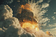 A close-up shot of a nuclear explosion, the mushroom cloud billowing into the sky. The focus is on the deadly beauty of the explosion