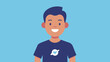 An illustration of a happy customer wearing a tshirt with a companys logo on it emphasizing the impact of branding in creating a loyal customer