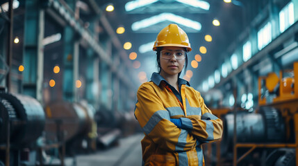 Wall Mural - Female worker in factory