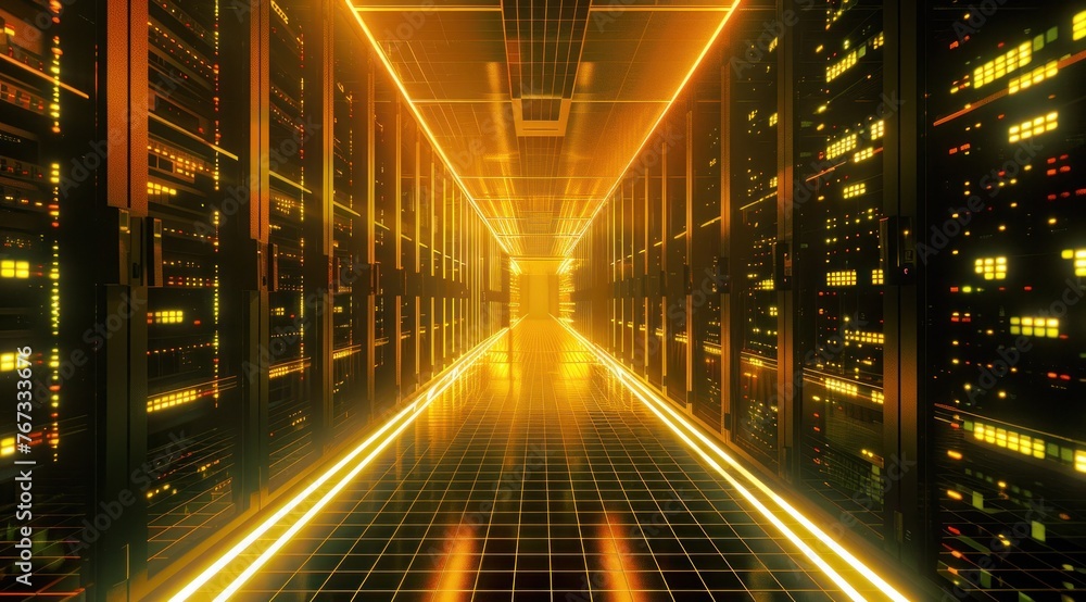 Data Informatique Salle de serveurs informatique, centre de données, data center dans un ...