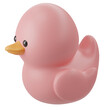 Cartoon rubber pink duck isolated on white background. 3d rendering     