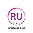 letter RU logo. RU. RU logo design vector illustration for creative company, business, industry