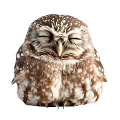 Wall Mural - Realistic image of a cute owl on a transparent background PNG.