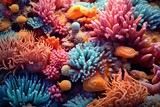Fototapeta Do akwarium - Coral reef wallpaper, Sea flower colorful coral reef, Coral reef Background, Underwater coral reef Background, Sea Plants Wallpaper, Colorful coral reef, AI Generative