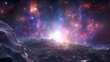 3D illustration of a beautiful space background with stars and nebula