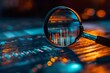 © Kristina - magnifying glass on background with report chart and graph, business data analysis, stock finance, investment management concept