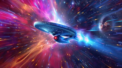 an abstract representation of space travel at light speed