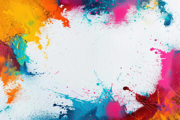 Wall Mural - abstract background with color splashes, white canvas with colorful splashes. generative ai