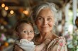 © ЮРИЙ ПОЗДНИКОВ - Loving Grandmother Embracing Grandchild in Cozy Living Room Setting