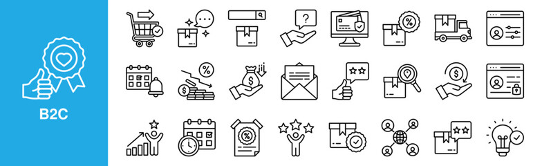 B2C icon set for design elements