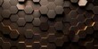 Abstract 3d rendering of hexagons brown background. Honeycomb pattern.