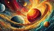 Colorful planets in turbulent chaos