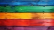 Rustic rainbow lgbt wood table floor - abstract painted wall background panorama