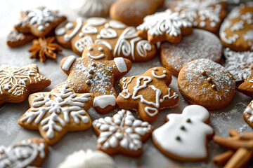 Wall Mural - decorative New Year's cookies. dessert and holiday baking. creative handmade