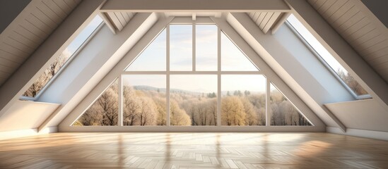 Sticker - Create a digital illustration of a room featuring a sizable window and a floor made of wood planks