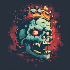 Wall Mural - a skull with a crown