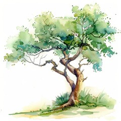 Sticker - a watercolor of a tree