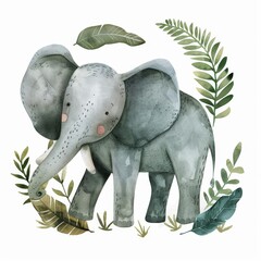 Poster - a watercolor of an elephant