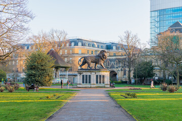 Wall Mural - Maiwand Lion in Forbury Gardens Public Park, Reading, Berkshire, England