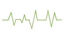 Vector Illustration Green Lines Fill Outline Drawing Electrocardiogram Pattern