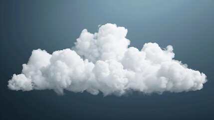 Wall Mural - Fluffy white clouds isolated on transparent background, realistic 3D illustration