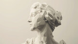 Fototapeta Desenie - stone sculpture of a woman, art, face, bust, background, beauty, harmony, antique, ancient, white, sculpting, model, statue, monument, greek, marble