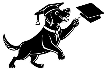 graduation cap silhouette vector art illustration
