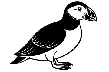 Sticker - puffin silhouette vector illustration