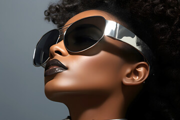 Wall Mural - portrait of a fashionable beautiful young woman in sunglasses. glamor and trendy modern fashion