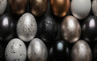 Easter eggs in luxury style adorned with black, silver, and gold hues: opulent elegance for the holiday season