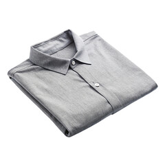 Poster - Gray polo shirt isolated on transparent background.