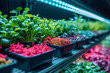 Greens in the hydroponic vertical farm