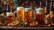 Maß Bier und Brezeln, Konzept Volksfest in Deutschland