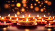 © Алла Морозова - A colorful candle arrangement with many candles lit.