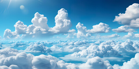 Wall Mural - Fluffy clouds, like soft pillows inviting to sleep in the c