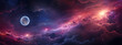 Stunning Space Vista with Glowing Planet and Nebula
