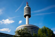 An Iconic View of the BT Tower Amid the Bustling London Skyline Under Clear Blue Sky
