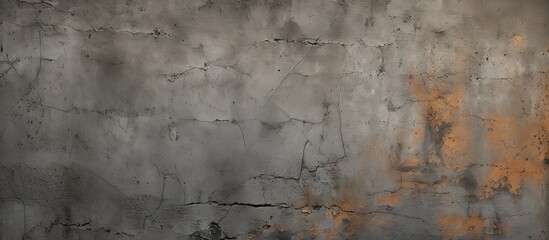 Poster - A detailed closeup of a concrete wall with a rusty texture, creating a unique pattern resembling aged wood flooring. The grey rectangle shapes add an artistic touch to the brick surface