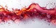 A magenta liquid is splashing on a white surface, creating a vibrant and artistic landscape. The sloping rock is being painted with jawdropping water art