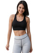 © PNG&Background Image - Smiling young woman in sportswear, isolated, transparent background, no background. PNG.