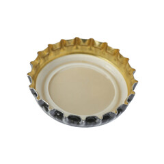 Wall Mural - One beer bottle cap isolated on white