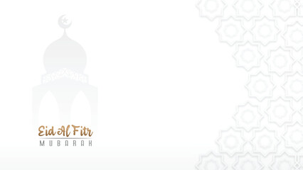 Wall Mural - White Islamic background design for celebrating Eid al-Fitr, simple, charming and elegant