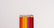 Colorful pencils isolated on white background. Close up.