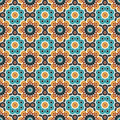 Poster - Seamless arabic geometric ornament based on traditional arabic art. Muslim mosaic. Turkish, Arabian tile. Girih style.