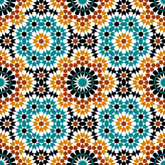 Wall Mural - arabesque, arabian, arabic, architect, architectural, asian, background, blue, brown, classic, colorful, colorful pattern, coloring, culture, decor, decorated, decoration, decorative, design, element,