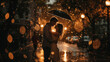 Romantic couple kissing under umbrella in rain. Love and passion.