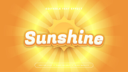 Yellow orange and white sunshine 3d editable text effect - font style