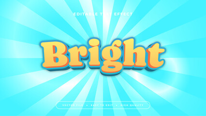 Wall Mural - Blue white and yellow bright 3d editable text effect - font style